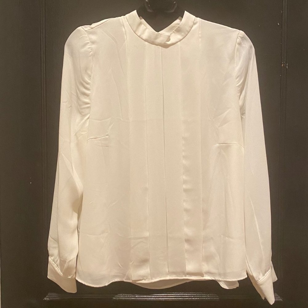 Off White Pleated Front Blouse from H&M